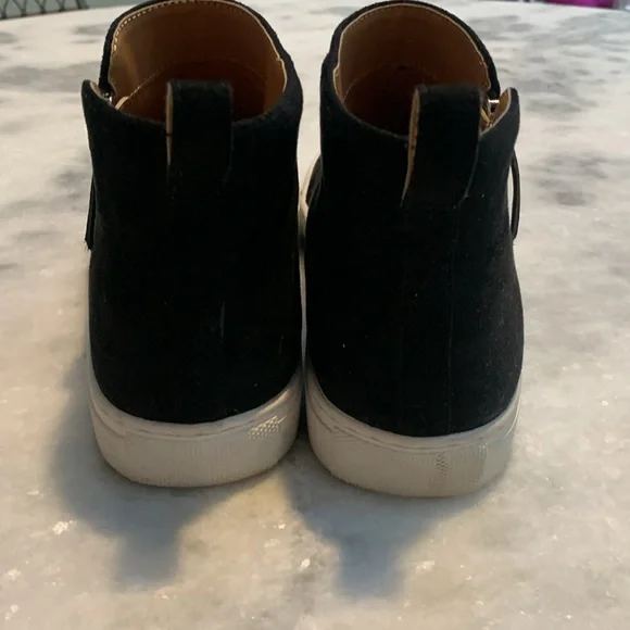 J. Crew Suede High Top Sneakers Black 9.5 - Picture 3 of 9